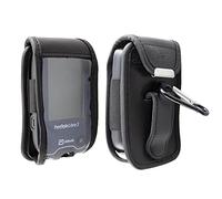 caseroxx Borsa in pelle con clip da cintura per Freestyle Libre 1/2 / Insulinx / 14 Day, Funda carcasa vera pelle (con finestra trasparente) in nero