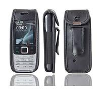 caseroxx Borsa in pelle con clip da cintura per Nokia 2700 und 2730 Classic, Funda carcasa vera pelle (con finestra trasparente) in nero