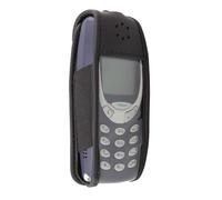 caseroxx Borsa in pelle con clip da cintura per Nokia 3310/3330, Funda carcasa vera pelle (con finestra trasparente) in nero