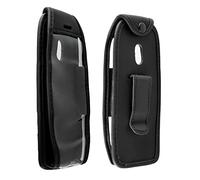 caseroxx Borsa in pelle con clip da cintura per Nokia 6310 (2021), Funda carcasa vera pelle (con finestra trasparente) in nero