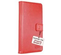 caseroxx Custodia libro per Emporia SMART.ME7 / 7lite / 7mini, in finta pelle rosso, con chiusura magnetica e supporto interno