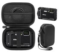 CaseSack Custodia per fotocamera Nikon COOLPIX W300, AW130 impermeabile, tasca in rete per schede SD, cavo di ricarica