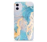 CaseStone Custodie per telefono personalizzate per Apple iPhone 12 Pro Max - Design personalizzato realizzato nel Regno Unito Custodia in morbido silicone trasparente con nome pastello - Ottimo regalo