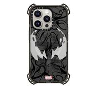 CASETiFY Bounce - Custodia per iPhone 15 Pro [Spider-Man Co-Lab/6X grado militare anticaduta/protezione contro le cadute da 6,5 m/compatibile con Magsafe], custodia Venom Mask - Nero trasparente