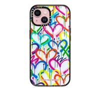 CASETiFY Corey Paige Designs - Custodia Impact per iPhone 15, 4 pezzi, protezione contro le cadute da 2,5 m, compatibile con Magsafe, stampa artistica, cuori arcobaleno graffiti di Corey Paige