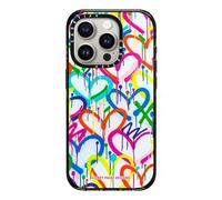 CASETiFY Corey Paige Designs - Custodia Impact per iPhone 15 Pro, 4 pezzi, protezione contro le cadute, compatibile con Magsafe, stampa artistica, cuori arcobaleno graffiti di Corey Paige Designs,