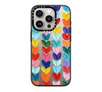 CASETiFY Custodia compatta per iPhone 15 PRO [2X Testata Contro Le Cadute di Livello Militare/Protezione Contro Le Cadute da 1,2 m] - Cuori Trasparenti a Pois - Nero Trasparente