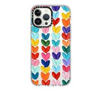 CASETiFY Custodia trasparente per iPhone 13 Pro Max [non ingiallimento/2 m. 3X protezione contro le cadute di grado militare/Magsafe] - Cuori trasparenti a pois - Trasparente