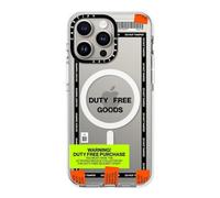 CASETiFY Custodia trasparente per iPhone 15 Pro Max, non ingiallisce, protezione da cadute da 2 m, compatibile con Magsafe, stampa adesiva, duty free, trasparente
