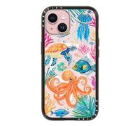 CASETiFY Grace Andersson - Custodia compatta Magsafe per iPhone 15, leggera, sottile, compatibile con Magsafe, motivo: Under the Sea 2, colore: Nero trasparente