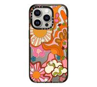 CASETiFY Impact - Custodia per iPhone 15 Pro [4X Military Grade Drop Tested / 2,5 m Drop Protection] - Stampe artistiche - Seventies Psychedelic by Illustrated by Charlie - Nero trasparente