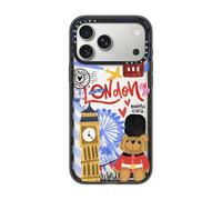 CASETiFY Impact - Custodia per iPhone Pro Max [compatibile con ricarica sottile/wireless, 2,5 m, protezione contro le cadute di grado militare 4X], London Dreams, nero trasparente
