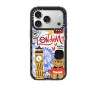 CASETiFY Impact Magsafe - Custodia sottile per iPhone Pro, compatibile con Magsafe / 2,5 m, protezione contro le cadute di grado militare 4X, motivo: London Dreams, colore: Nero trasparente