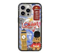 CASETiFY Magsafe - Custodia compatta per iPhone 15 Pro Max, leggera, sottile, compatibile con Magsafe, motivo: London Dreams, colore: Nero trasparente