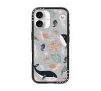 CASETiFY Magsafe - Custodia compatta per iPhone 17, sottile ed elegante, compatibile con Magsafe / 1,2 m, 2 protezioni contro le cadute di grado militare, The World is Your Oyster, colore: Nero