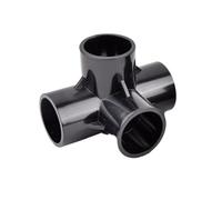 Casetlong 1 connettore for Tubo in PVC Nero da 20/25/32 mm, 3/4/5/6 Vie, connettore Tridimensionale for Tubo di irrigazione da Giardino, Adattatore for raccordi.(4 Ways Joint 20mm,1Pc)
