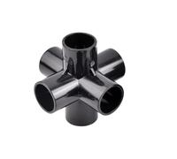 Casetlong 1 connettore for Tubo in PVC Nero da 20/25/32 mm, 3/4/5/6 Vie, connettore Tridimensionale for Tubo di irrigazione da Giardino, Adattatore for raccordi.(6 Ways Joint 20mm,5Pcs)
