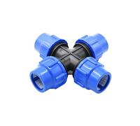 Casetlong 1 pz 20/25/32/40/50/63 mm PE Tubo connettore a Croce 4 Vie Tubo dell'Acqua in plastica sdoppiatore d'Acqua 1/2 3/4 1 1,5 2 Pollici Giunto for tubazione(63MM)