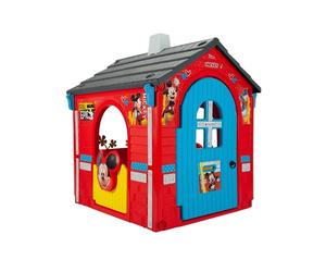 Casetta Bambini Mickey Mouse INJUSA Dai 3 Anni Per Giardino Con 3 Porte 1 Finestra Design Disney Ufficiale Casetta Esterna Rossa In Plastica Robusta Immaginazione Giochi All’Aperto