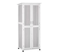 Casetta Box da Giardino 77x58x175 cm Porta Attrezzi in Legno Grigio