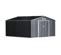 Casetta Box da Giardino in Lamiera 3,4x3,86x2 m Grigia