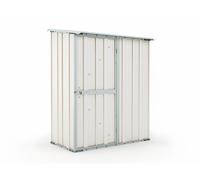 Casetta Box da Giardino in Lamiera di Acciaio Porta Utensili 155x100x192 cm Enaudi Bianca