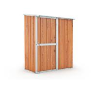 Casetta Box da Giardino in Lamiera di Acciaio Porta Utensili 155x100x192 cm Enaudi Legno