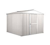 Casetta Box da Giardino in Lamiera di Acciaio Porta Utensili 276x260x212 cm Enaudi Bianca