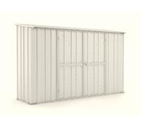 Casetta Box da Giardino in Lamiera di Acciaio Porta Utensili 307x100x192 cm Enaudi Bianco