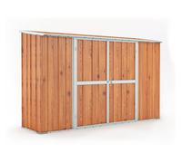 Casetta Box da Giardino in Lamiera di Acciaio Porta Utensili 307x100x192 cm Enaudi Legno