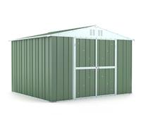 Casetta Box da Giardino in Lamiera di Acciaio Porta Utensili 327x269x217 cm Enaudi Verde