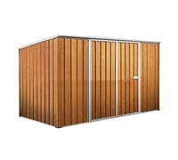 Casetta Box da Giardino in Lamiera di Acciaio Porta Utensili 345x186x192 cm Enaudi Legno