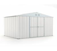 Casetta Box da Giardino in Lamiera di Acciaio Porta Utensili 403x269x217 cm Enaudi Bianco