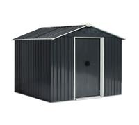 Casetta Box da Giardino in Lamiera per Deposito Attrezzi 236x174x190 cm Grigio