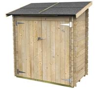 Casetta Box da Giardino per Attrezzi 155x85 cm con Porta Doppia Cieca in Legno Naturale