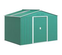 Casetta Box da Giardino Porta Attrezzi 277x195x192 cm con 2 Porte Scorrevoli Verde Scuro