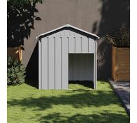Casetta Cani Tetto Grigio Chiaro 117x103x123 cm Acciaio Zincato