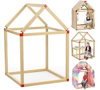 CASETTA, Casetta per bambini, Gioco educativo Montessori, da arredare con Luci e Tessuti. Robusta e Green, kit di tubi in cartone, gioco STEM, Tenda per bambini. Misure 86x86x131cm