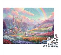 Casetta da Fiaba Puzzle 1000 Pezzi Carta per Adulti Arcobaleno Magico Campagna Gioco di Puzzle 1000 Pezzi Relax Decorazione Regalo Famiglia 70x50cm/1000pcs