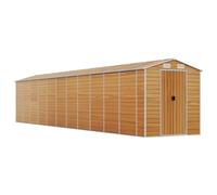Casetta da giardino 191x980x198 cm Acciaio galvanizzato Marrone chiaro | Acciaio galvanizzato, 4 prese d'aria, tetto inclinato, maniglie per porta, ampia capacità di stoccaggio, adatto per