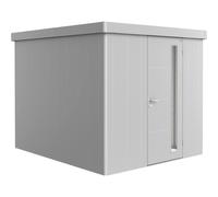 Casetta da giardino Biohort in metallo Neo 3B sp.0,5 mm argento 6,42 m² 1 p. Argento metallico