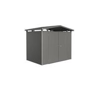 Casetta da Giardino in Metallo PANORAMA 2 con Porta a Due Battenti Biohort Grigio Quarzo Metal