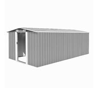 Casetta da Giardino, Capannone per Attrezzi con Porte Scorrevoli e Ventilazione Anteriore e Posteriore 257x489x181 cm in Acciaio Zincato per Riporre Mobili da Giardino e Attrezzature per il Giardinagg