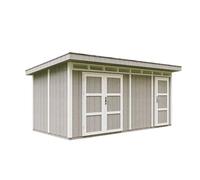 Casetta da Giardino di QUALITÀ PREMIUM 8.52+2.95m²-L530xW279cm-con Pavimento, Tegole Bituminose,Set di Vernici-Costruzione con pannelli LP Smartside - Capanno da giardino - M905C - TUNDRA GREY