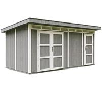 Casetta da Giardino di QUALITÀ PREMIUM 8.52+2.95m²-L530xW279cm-con Pavimento, Tegole Bituminose,Set di Vernici-Costruzione con pannelli LP Smartside - Capanno da giardino - M905C - CAVERN STEEL
