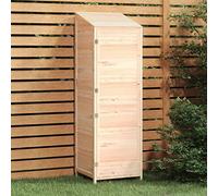 Casetta da giardino in legno di abete massiccio, 55 x 52 x 174,5 cm, con telaio stabile, per attrezzi da giardino e attrezzi per la cura del prato, con supporto da parete per il fissaggio