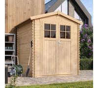 Casetta da Giardino in Legno per Esterni - L196xL186xA218 cm/ 2,82 m2 - Piccola Casetta in Legno, Rimessa Attrezzi, Deposito Bici - TIMBELA M320F