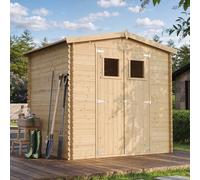 Casetta da Giardino in Legno per Esterni - L226xL236xA218 cm/ 4,33 m2 - Piccola Casetta in Legno, Rimessa Attrezzi, Deposito Bici - TIMBELA M369
