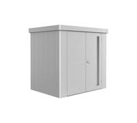Casetta da Giardino in Metallo NEO 1B Biohort con Porta a Due Battenti Argento Metal