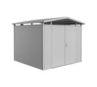 Casetta da Giardino in Metallo PANORAMA 5 con Porta a Due Battenti Biohort Argento Metal